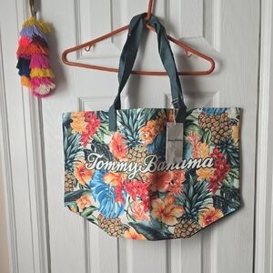 NWT Tommy Bahama Tropical Floral Tote - Blue and Orange